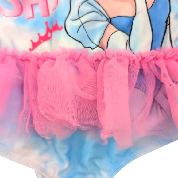 Disney Girls Cinderella Swimsuit Blue and Pink Tutu Swimsuit Size 4T - Picture 2 of 6